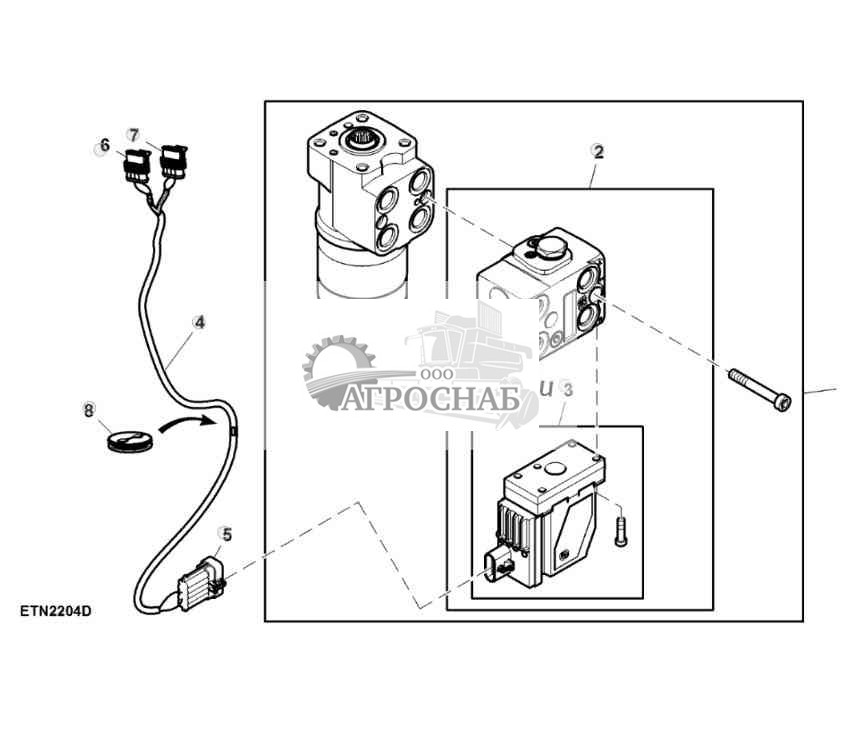 Электрогидравлический клапан, блок управления системы рулевого управления, AutoTrac™ 